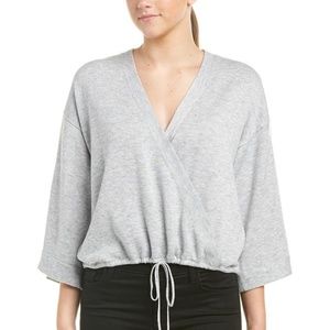 Minkpink Women's Sweater Gray Wrap Front Wool 1086